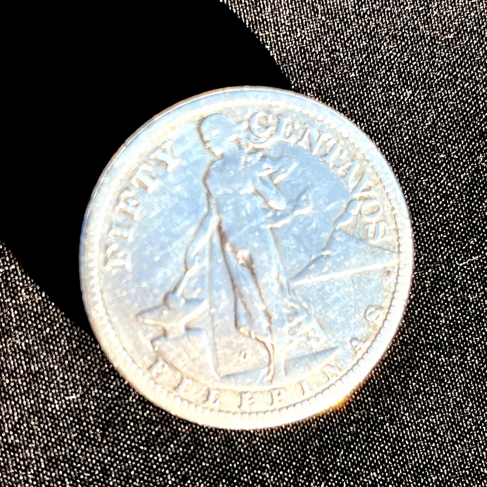 1907 United States of America-Philippine Commonwealth Filipinas Fifty Cent Coin